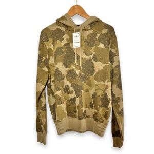 NWT Camo Hooded Sweater Sun + Stone Connor Green Camouflage 100% Cotton Hoodie